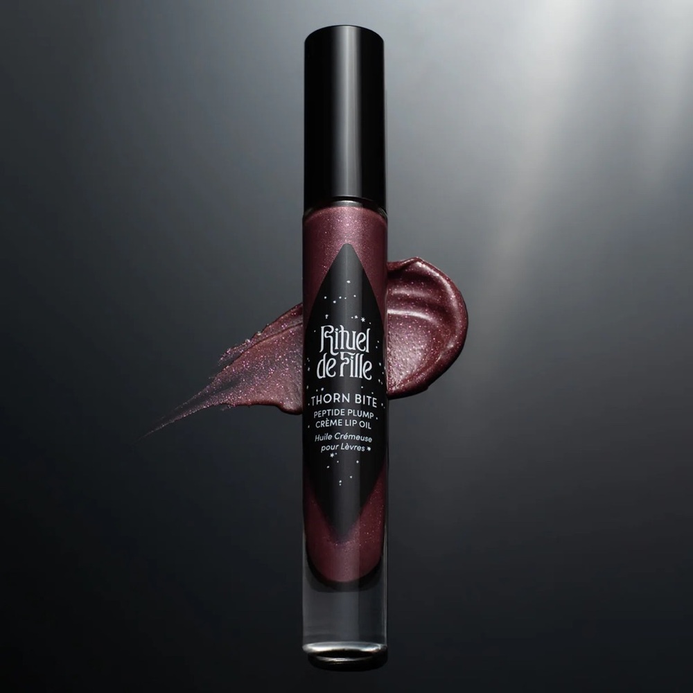 BNIB Rituel De Fille Thorn Bite Peptide Plump Crème Lip Oil in Night Rose